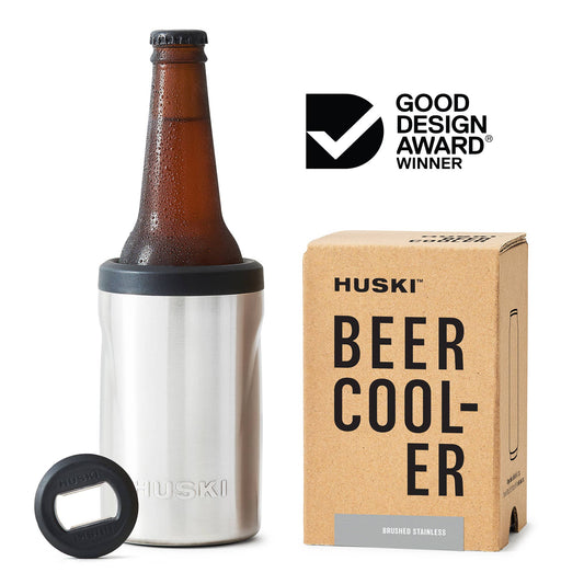 Huski Beer Cooler 2.0 – Brushed Stainless | Premium Stainless Steel Bottle & Can Cooler