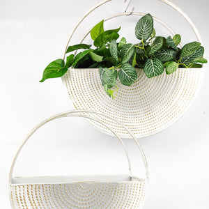 Urban Products Sale Metal Round Wall Planter White 40cm